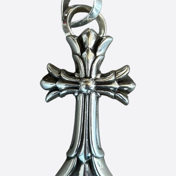 Chrome Hearts Silver Double Cross Pendant